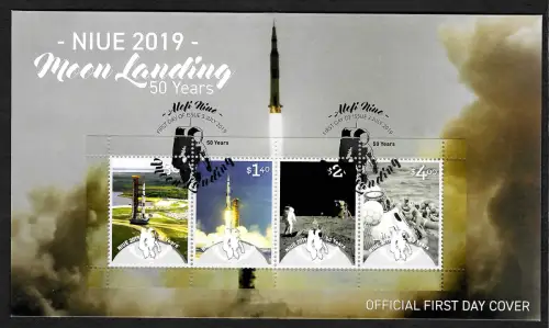 Niue 2019: Moon landing 50 years, Block FDC
