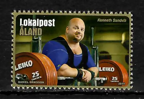 Aland Lokalpost 2014: Kenneth Sandvik, Gewichtheben, #393, postfrisch