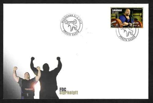 Aland Lokalpost 2014: Kenneth Sandvik, Gewichtheben, #393, FDC