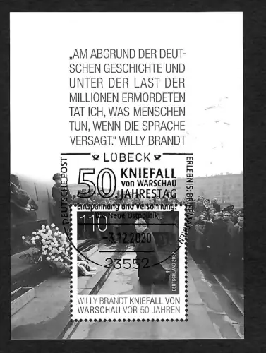 Bund 2020: Kniefall von Warschau, Willy Brandt, gestempelt