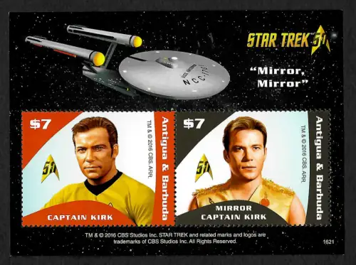 Antigua 2016: Star Trek - Mirror, Mirror, Kirk - Mirror Captain Kirk, postfrisch