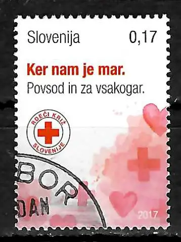 Slowenien: Ker nam je mar. Rotes Kreuz, gestempelt