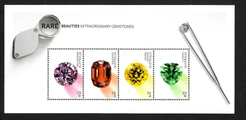 Australien 2017: Rare Beaties extraordinary Gemstones, Block postfrisch