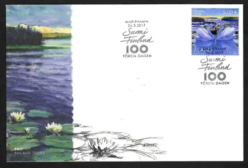 Aland 2017: 100 Jahre Unabhängigkeit in Finnland, Schwäne, FDC