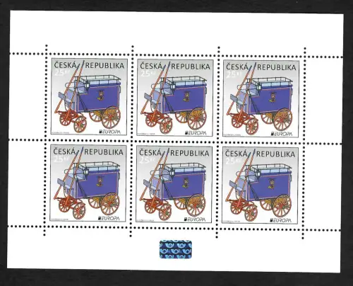 Tschechische Republik 2013: EUROPA Postfahrzeuge - Kleinbogen postfrisch