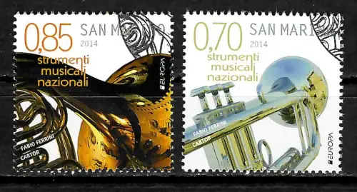San Marino 2014: EUROPA: Musikinstrumente gestempelt