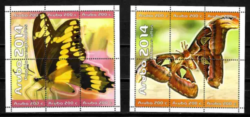 Aruba 2014: Vlinder, Schmetterlinge, 2x Block postfrisch