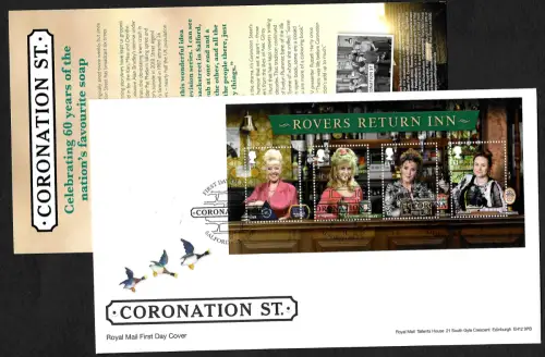 GB 2020: Rovers Return Inn, Coronation St. Block FDC