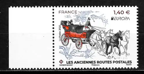 Frankreich 2020: EUROPA: Postkutsche - historische Postfahrzeuge