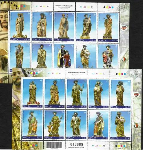 Malta 2020: Maltese Festa Series IV, 2 Kleinbögen, postfrisch