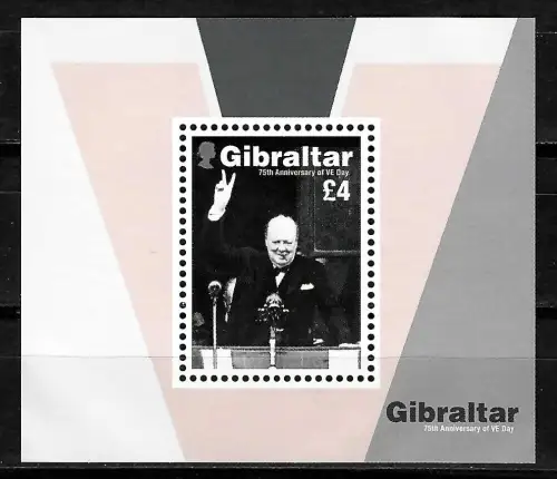 Gibraltar 2020: 75th Anniversary of VE Day, Winston Churchill, postfrisch