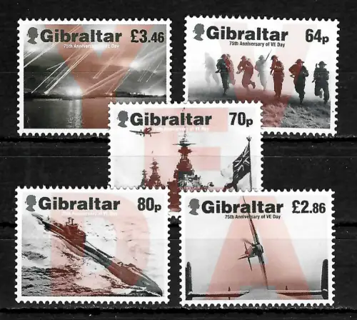 Gibraltar 2020: 75th Anniversary of VE Day, WAR, postfrisch