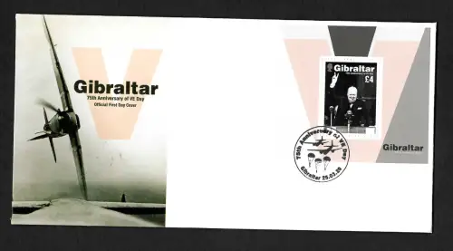 Gibraltar 2020: 75th Anniversary of VE Day, Winston Churchill, FDC