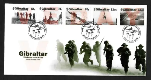 Gibraltar 2020: 75th Anniversary of VE Day, WAR, FDC