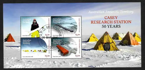 AAT 2013: Casey Research Station, 50 years, Block gestempelt