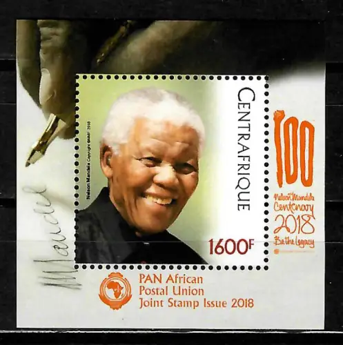 Zentralafrika 2018: PAN African Joint Stamp Issue: Nelson Mandela