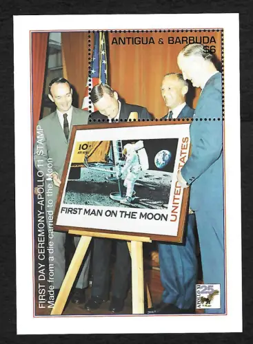 Antigua & Barbuda 1994: 25 Jahre First man on the moon, Block postfrisch