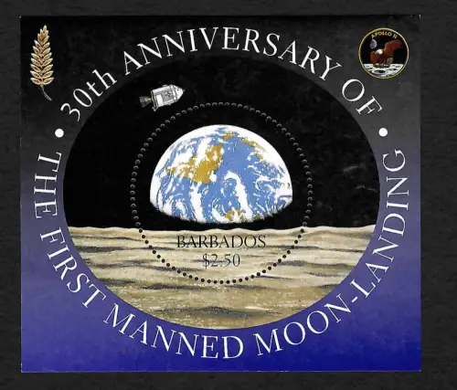 Barbados 1999: 30 Jahre First man on the moon, Block #37, postfrisch