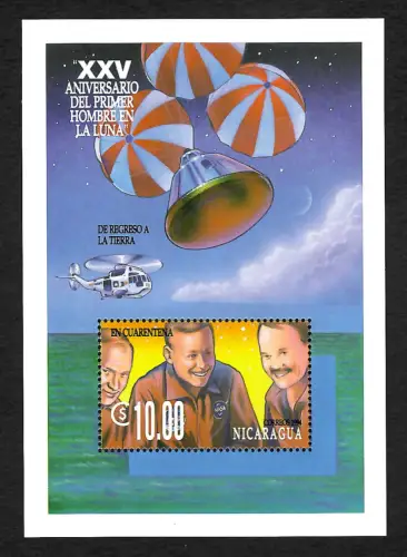 Nicaragua 1994: XXV Aniversario del primer Hombre en la Luna, Block #228, **