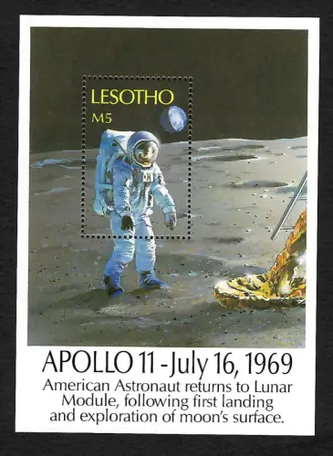 Lesotho 1989: 20 Jahre First man on the moon, Block #67, postfrisch