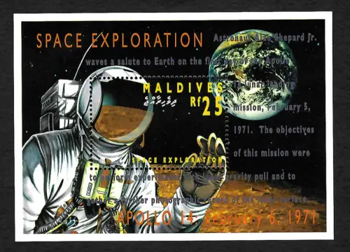 Maledives: Apollo 14: Alan Shepard, Block postfrisch