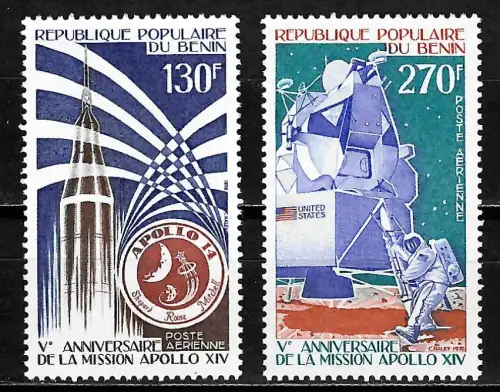 Benin: Apollo 14, 5eme Anniversaire de la Mission, postfrisch
