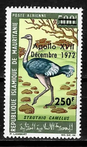 Mauretanien 1972: Apollo 17, Überdruck, #449, postfrisch