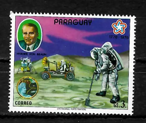Paraguay 1976: Apollo 17, Wernher von Braun, postfrisch