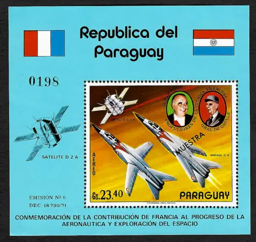 Paraguay: Luftraum und Weltraumforschung, Block #193, MUESTRA, postfrisch