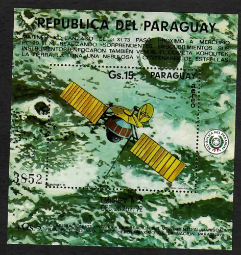 Paraguay: Planetensonde Mariner 10, Merkur, Block #230, postfrisch