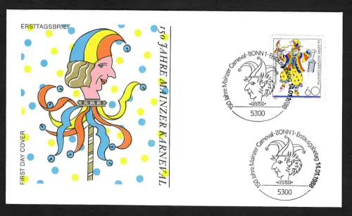 Bund 1988: 100 Jahre Mainzer Karneval, FDC