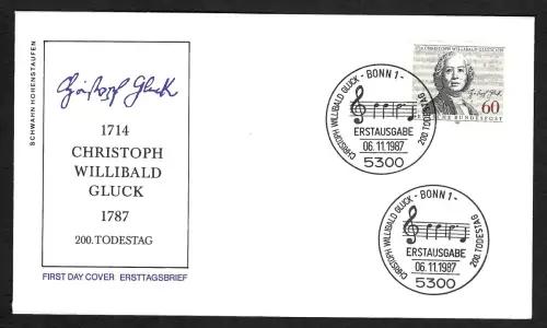 Bund 1987: Christoph Willibald Gluck, FDC