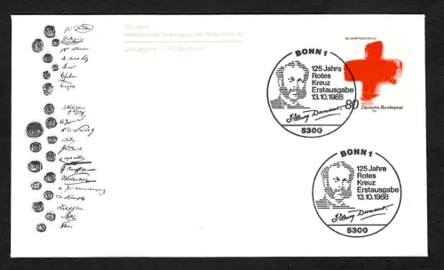 Bund 1988: 125 Jahre Rotes Kreuz, FDC