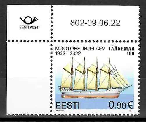 Estland 2022: Motorsegelschiff Läänemaa, postfrisch