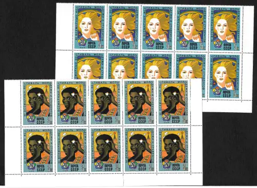 Russland 1985: #5497-5501, 8x Marken, postfrisch