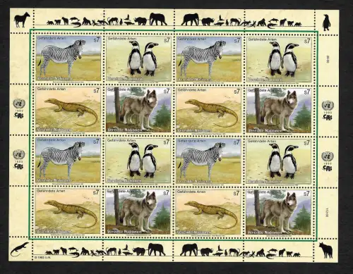 UNO Wien 1993: Gefährdete Arten, Kleinbogen, postfrisch #143-146