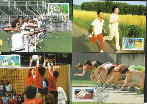Bund 1982: 4x Maxiumkarten - Für den Sport
