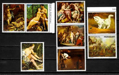Paraguay 2023: Gemälde, 8x Briefmarken, postfrisch