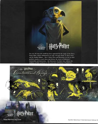 GB 2023: Harry Potter, Hedwig, Aragog, Buckbeak, Crookshanks, FDC