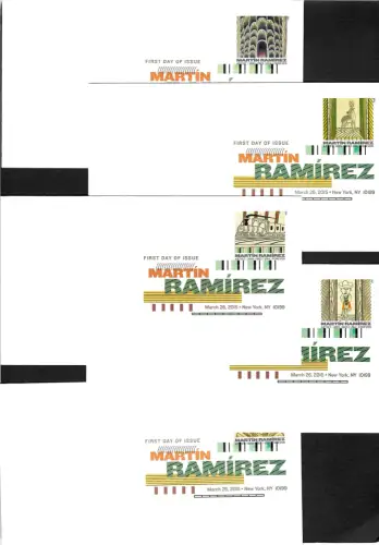 USA 2015: 120. Geburtstag von Martin Ramirez, 4x FDC, colored cancel