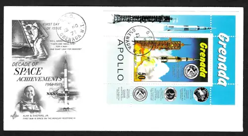 Grenada 1971: Apollo 15, Block #16 auf FDC