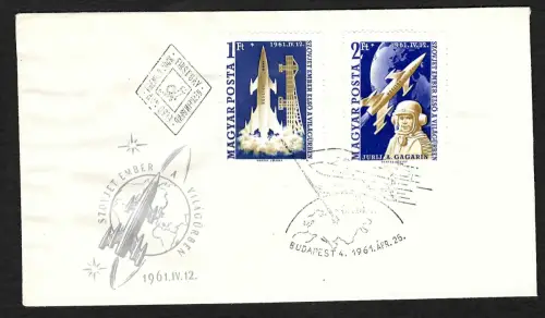 Ungarn 1961: Juri Gagarin, #1753-1754A, FDC