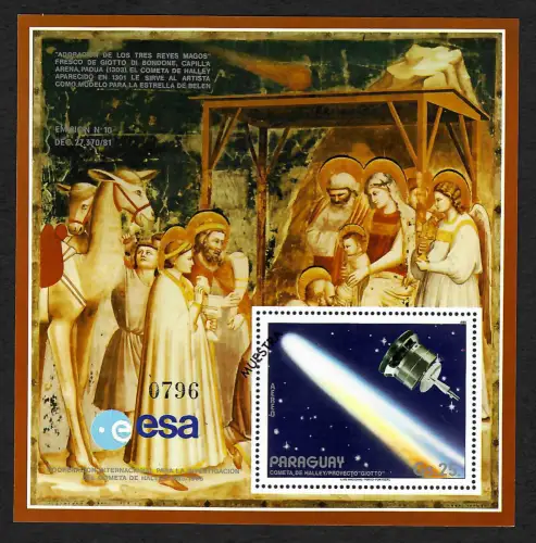 Paraguay 1986: Weltraum, Halleyscher Komet, Block #429, gestempelt