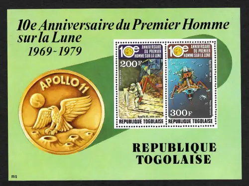 Togo 1979: 10 Jahre 1. bemannte Mondlandung, Block #148, postfrisch