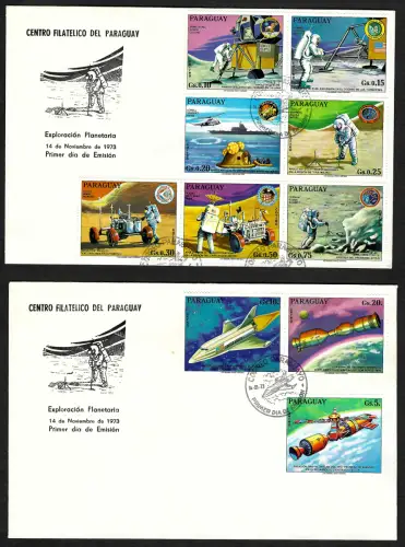 Paraguay 1973: Weltraum und Planeten, #2499-2508 FDC