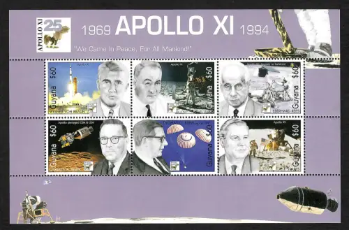 Guyana 1994: Apollo XI, We came in peace, for all mankind, postfrisch