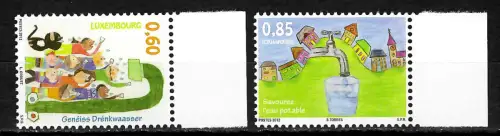 Luxemburg 2012: Kinderzeichnung Trinkwasser, postfrisch, #1952-1953