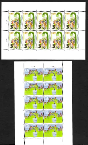 Luxemburg 2012: Kinderzeichnung Trinkwasser, postfrisch, Kleinbögen #1952-1953