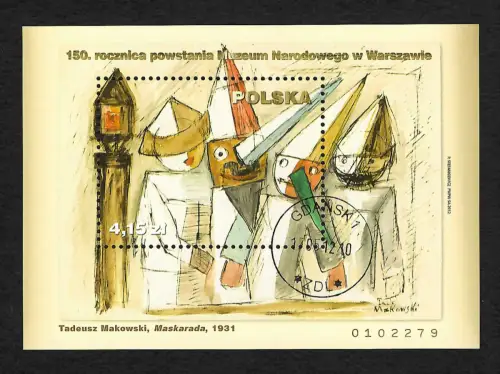 Polen: 150 Jahre Nationalmuseum Warschau, Block #206, gestempelt