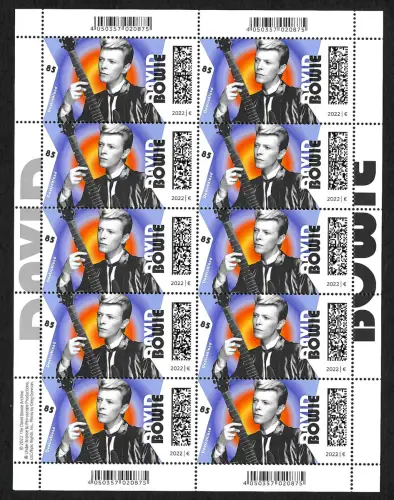 Bund 2022: David Bowie, Kleinbogen, postfrisch